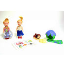 Plastic Building Model Dollhouse Set Toy 2 Pretty Girls Doghouse Accessories