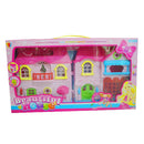 Plastic Building Model Dollhouse Set Toy 2 Pretty Girls Doghouse Accessories
