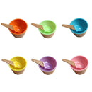 Orange Children's Colorful Plastic Ice Cream Cone Bowl Set with Matching Spoon Fun Sundae Dish Dessert Snack Bowl Kids Summer Party