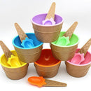 Orange Children's Colorful Plastic Ice Cream Cone Bowl Set with Matching Spoon Fun Sundae Dish Dessert Snack Bowl Kids Summer Party