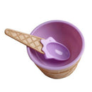 Purple Plastic Ice Cream Sundae Dish Bowl with Matching Spoon Kids Children Summer Party Dessert Cup Cone