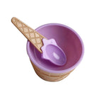 Purple Plastic Ice Cream Sundae Dish Bowl with Matching Spoon Kids Children Summer Party Dessert Cup Cone