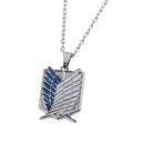 Anime Attack On Titan Shingeki no Kyojin Badge Pendant Necklace Gift Blue