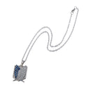 Anime Attack On Titan Shingeki no Kyojin Badge Pendant Necklace Gift Blue