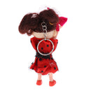 Key Chain Split Ring 10cm Polka Dot Bowknot Girl Doll Charm Woman Accessory
