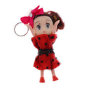 Key Chain Split Ring 10cm Polka Dot Bowknot Girl Doll Charm Woman Accessory