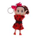 Key Chain Split Ring 10cm Polka Dot Bowknot Girl Doll Charm Woman Accessory