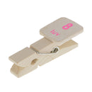 Mini Cute Numbers Wooden Pegs Craft Photo Hanger Paper Postcard Holder Clip Pack 12pcs