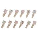 Mini Cute Numbers Wooden Pegs Craft Photo Hanger Paper Postcard Holder Clip Pack 12pcs