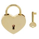 Mini Heart Shaped Padlock with Key Travel Luggage Suitcase Safety Lock Set - Golden L