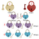 Mini Heart Shaped Padlock with Key Travel Luggage Suitcase Safety Lock Set - Golden L