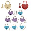 Mini Heart Shaped Padlock with Key Travel Luggage Suitcase Safety Lock Set - Red L
