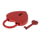 Mini Heart Shaped Padlock with Key Travel Luggage Suitcase Safety Lock Set - Red L