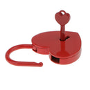 Mini Heart Shaped Padlock with Key Travel Luggage Suitcase Safety Lock Set - Red L