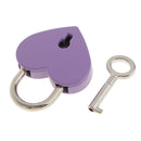 Mini Heart Shaped Padlock with Key Travel Luggage Suitcase Safety Lock Set - Purple M