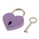 Mini Heart Shaped Padlock with Key Travel Luggage Suitcase Safety Lock Set - Purple M