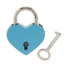 Mini Heart Shaped Padlock with Key Travel Luggage Suitcase Safety Lock Set - Blue M