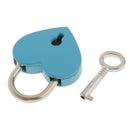 Mini Heart Shaped Padlock with Key Travel Luggage Suitcase Safety Lock Set - Blue M
