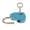 Mini Heart Shaped Padlock with Key Travel Luggage Suitcase Safety Lock Set - Blue M