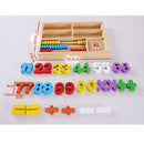 Wood Math Toys Digital Learning Box with Abacus & Clock Kid Educational Toys