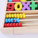 Wood Math Toys Digital Learning Box with Abacus & Clock Kid Educational Toys