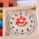 Wood Math Toys Digital Learning Box with Abacus & Clock Kid Educational Toys