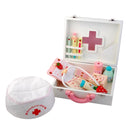 Children Wooden Doctor Medical Set Kids Role Play Pretend Game Carry Case