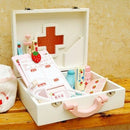 Children Wooden Doctor Medical Set Kids Role Play Pretend Game Carry Case