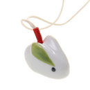 Cute Rabbit Ceramic Handmade Hanging Home Decor Accessory Green Ear with Cord