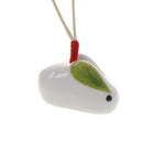 Cute Rabbit Ceramic Handmade Hanging Home Decor Accessory Green Ear with Cord