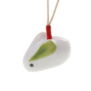 Cute Rabbit Ceramic Handmade Hanging Home Decor Accessory Green Ear with Cord