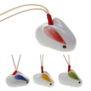 Cute Rabbit Ceramic Handmade Hanging Home Decor Accessory Green Ear with Cord