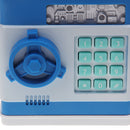 Blue Coin Box Safe Piggy Bank Money Box with Password Lock Christmas Gift