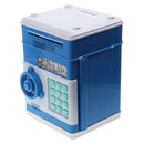 Blue Coin Box Safe Piggy Bank Money Box with Password Lock Christmas Gift