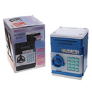 Blue Coin Box Safe Piggy Bank Money Box with Password Lock Christmas Gift