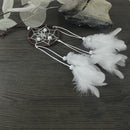 Mini Brown Circular White Feather Dream Catcher for Car Hanging Decor
