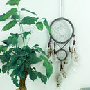 Grey 2 Circular Feather Dreamcatcher Car Home Decor Hanging Ornaments 19inch