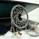 Grey 2 Circular Feather Dreamcatcher Car Home Decor Hanging Ornaments 19inch
