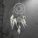 Grey 2 Circular Feather Dreamcatcher Car Home Decor Hanging Ornaments 19inch