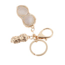 Fashion Rhinestone Crystal Peanut Charm Purse Bag Key Ring Keychain Keyfob