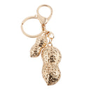 Fashion Rhinestone Crystal Peanut Charm Purse Bag Key Ring Keychain Keyfob