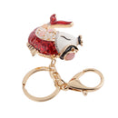 Fashion Rhinestone Crystal Red Carp Fish Charm Purse Bag Key Ring Keychain Keyfob