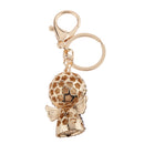 Fashion Rhinestone Crystal Purple Angel Charm Purse Bag Key Ring Keychain Keyfob