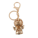 Fashion Rhinestone Crystal Blue Angel Charm Purse Bag Key Ring Keychain Keyfob