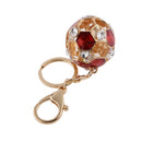 Fashion Rhinestone Crystal Red Football Soccer Charm Purse Bag Key Ring Keychain Keyfob