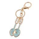 Fashion Rhinestone Crystal Blue Spoons Charm Purse Bag Key Ring Keychain Keyfob