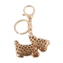Fashion Rhinestone Crystal Blue Dog Charm Purse Bag Key Ring Keychain Keyfob