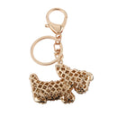 Fashion Rhinestone Crystal Black Dog Charm Purse Bag Key Ring Keychain Keyfob