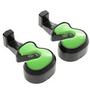 2pcs Fashion Vehicle Car Seat Headrest Shopping Bag Coat Violin Hanger Hook Green