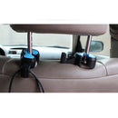 Car Seat Headrest Bag Coat Violin Shapes Hanger Hook Blue Pack of 2